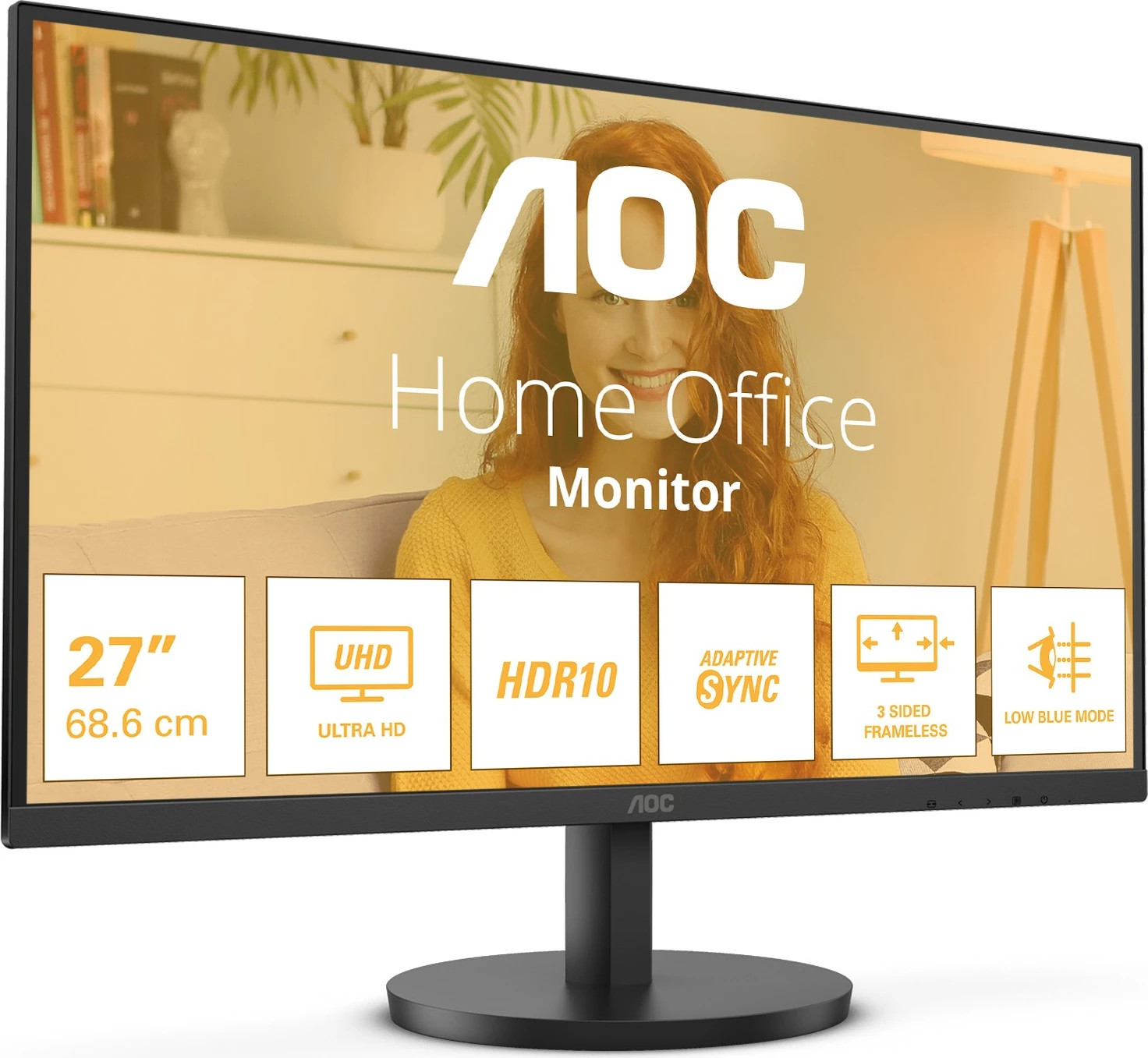 Monitor AOC U27B3M, 27", 4K Ultra HD, LCD, i zi