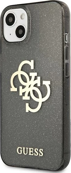 Mbështjellës Guess GUHCP13SPCUGL4GBK për iPhone 13 mini 5.4", Glitter 4G Big Logo, i zi