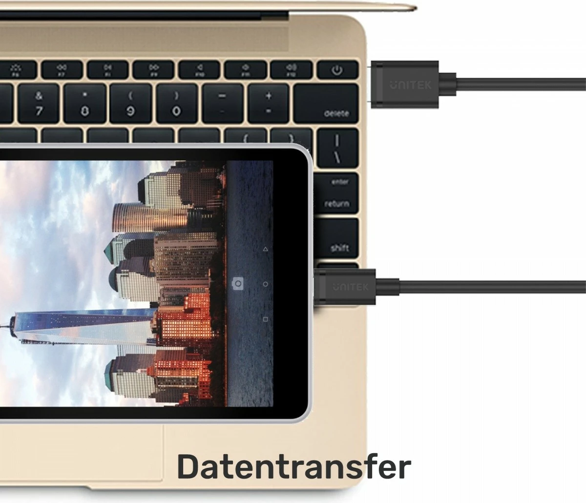 Kabllo USB-C në USB-A Unitek C14067BK, 1.5m, e zezë