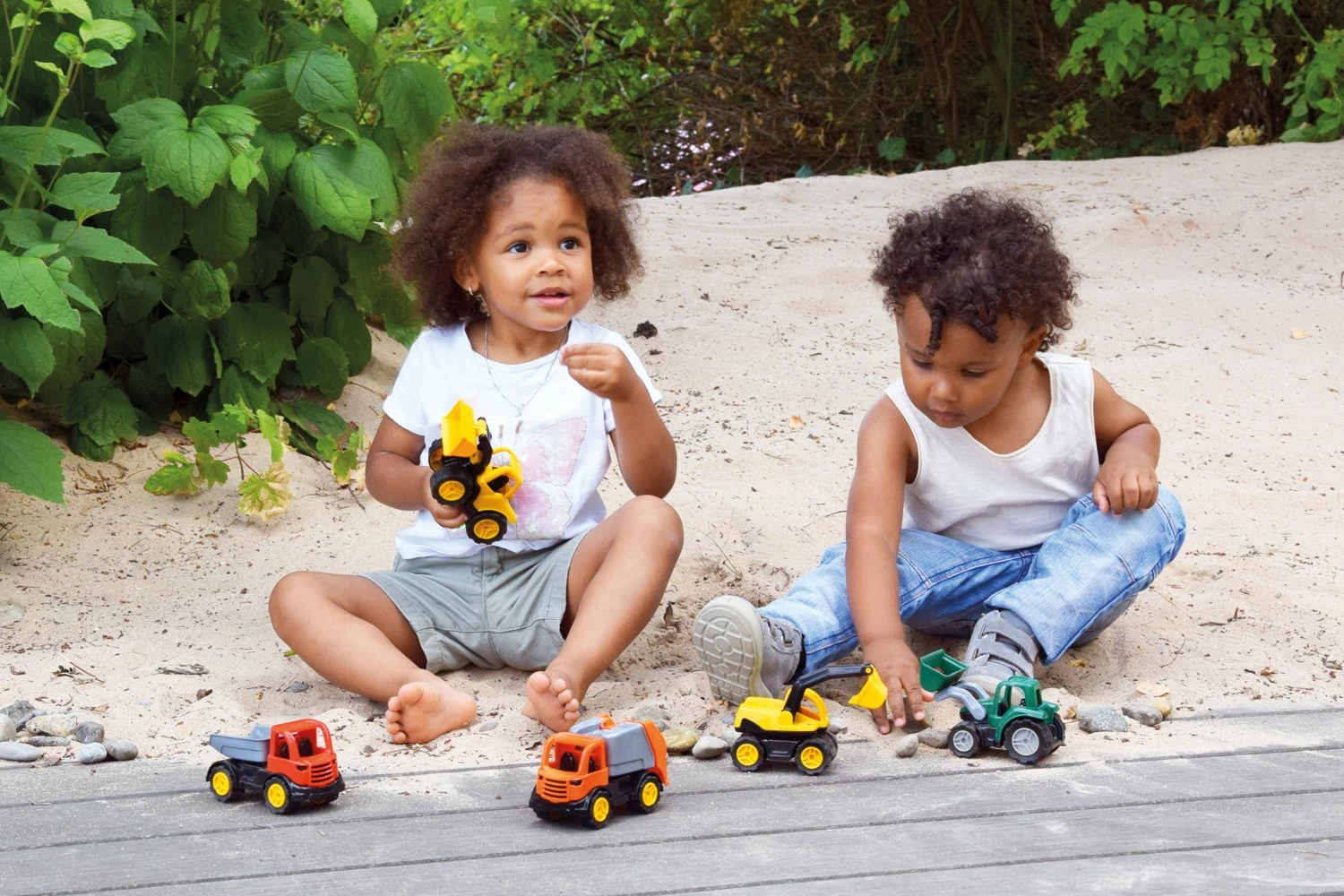 Ekskavator lodër Lena Workies, plastikë ABS, për djem, e verdhë/e zezë