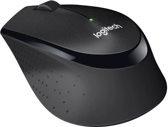 Maus Logitech M330 Silent Plus (910-004909) pa kabëll 2.4 GHz me nano USB, klikime të heshtura, butona anësorë, e zezë