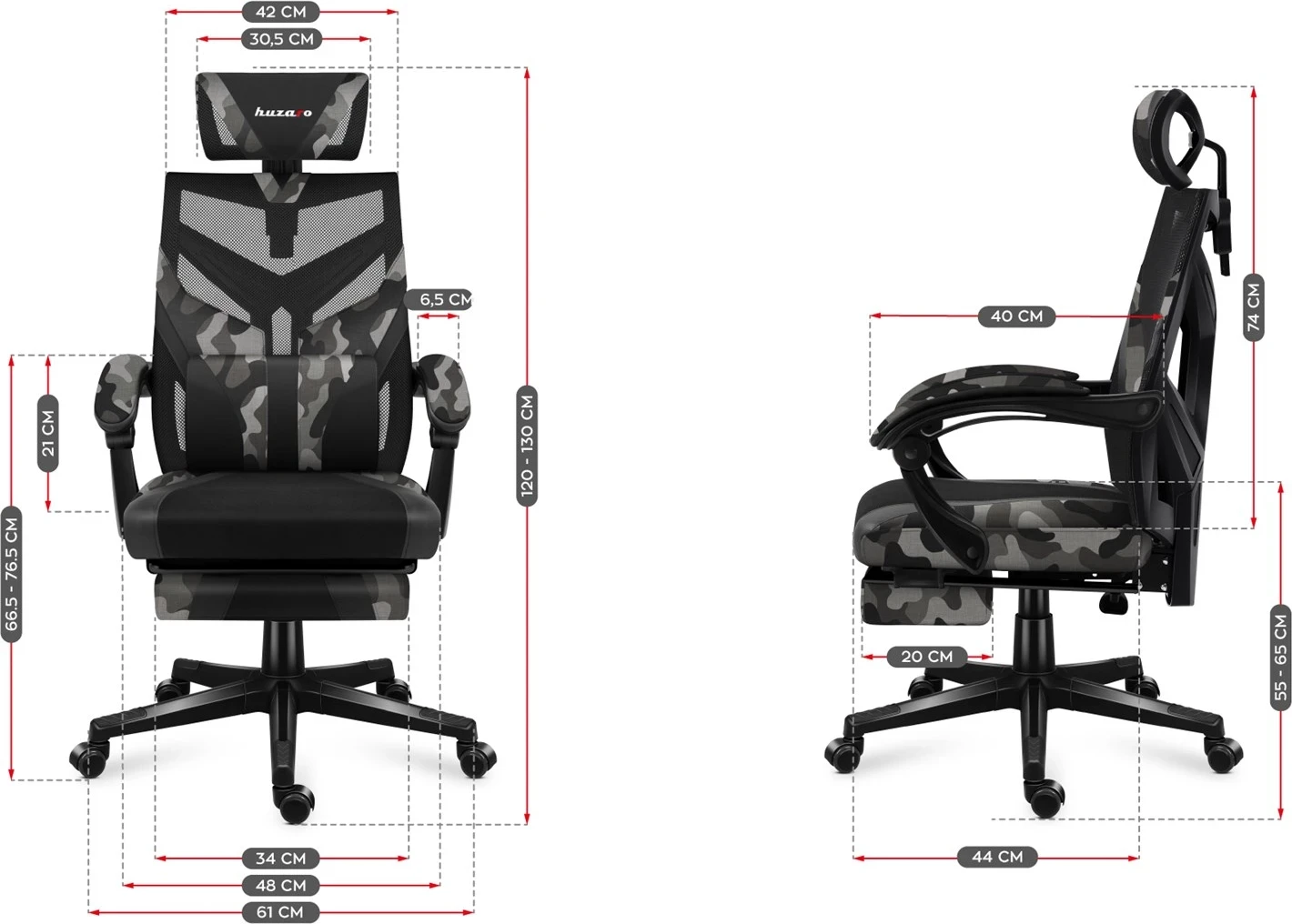 Karrige Huzaro Combat 5.0, e zezë / hirtë