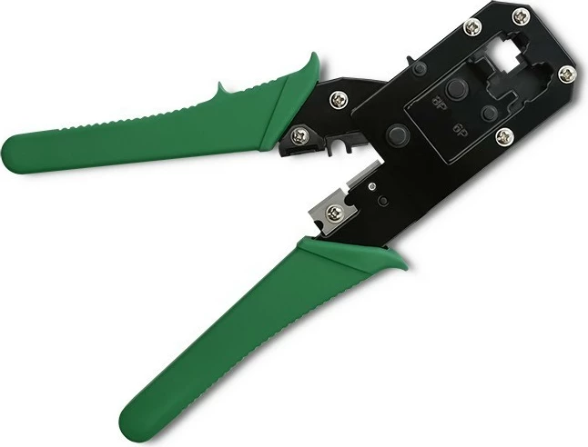 Vegël krimpimi modulare Qoltec 54381 për prerje dhe krimpim kabllosh Ethernet 8P 6P, e gjelbër