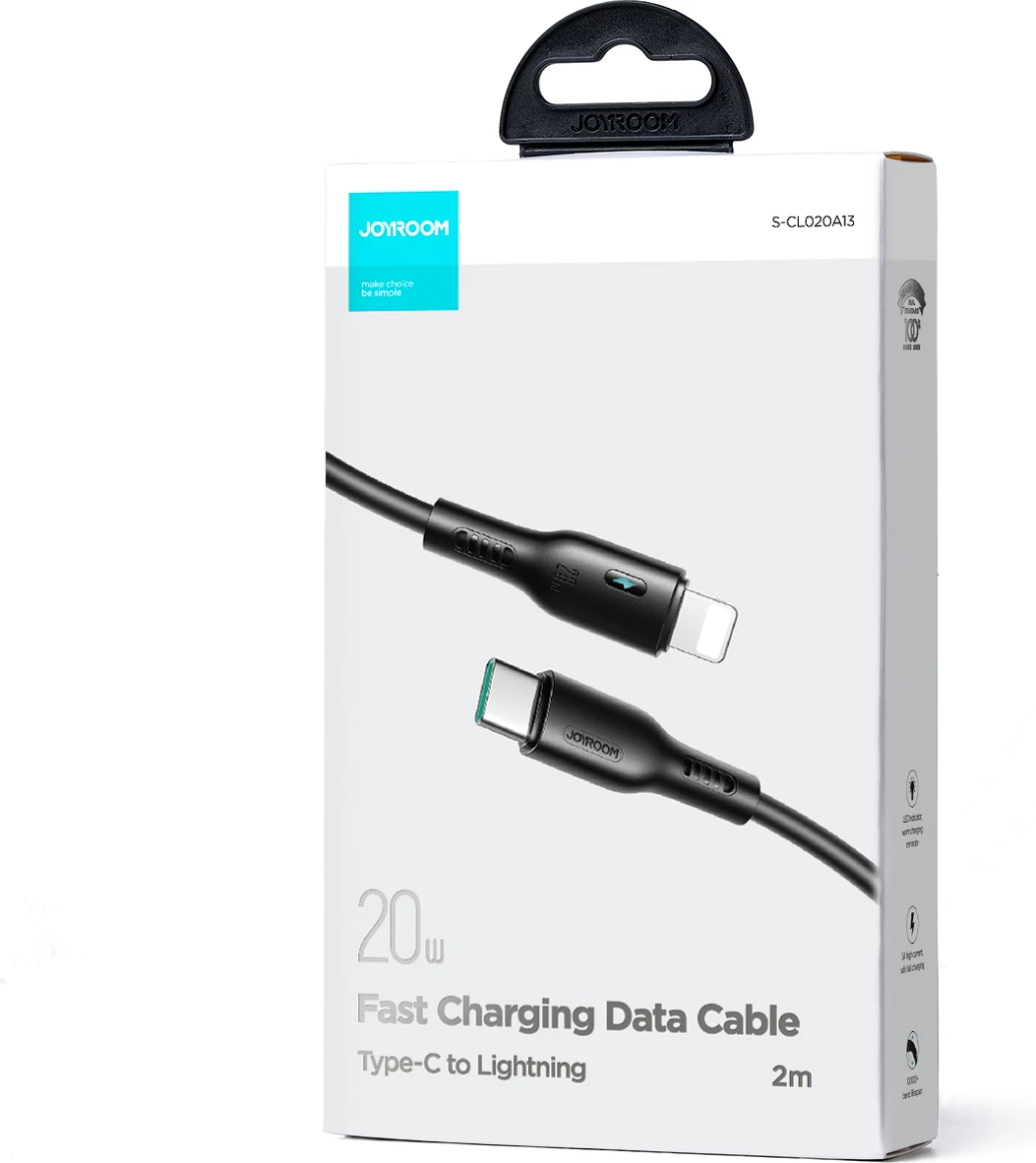 Kabllo Joyroom S-CL020A13, USB-C në Lightning, 2m, 20W, e zezë