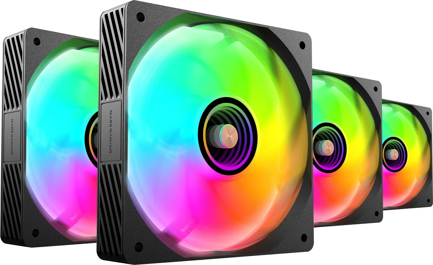 Set ventilatorësh për kasë kompjuteri TACENS Mars Gaming MFSI4KIT, 4x12 cm, LED gjelbër, i zi