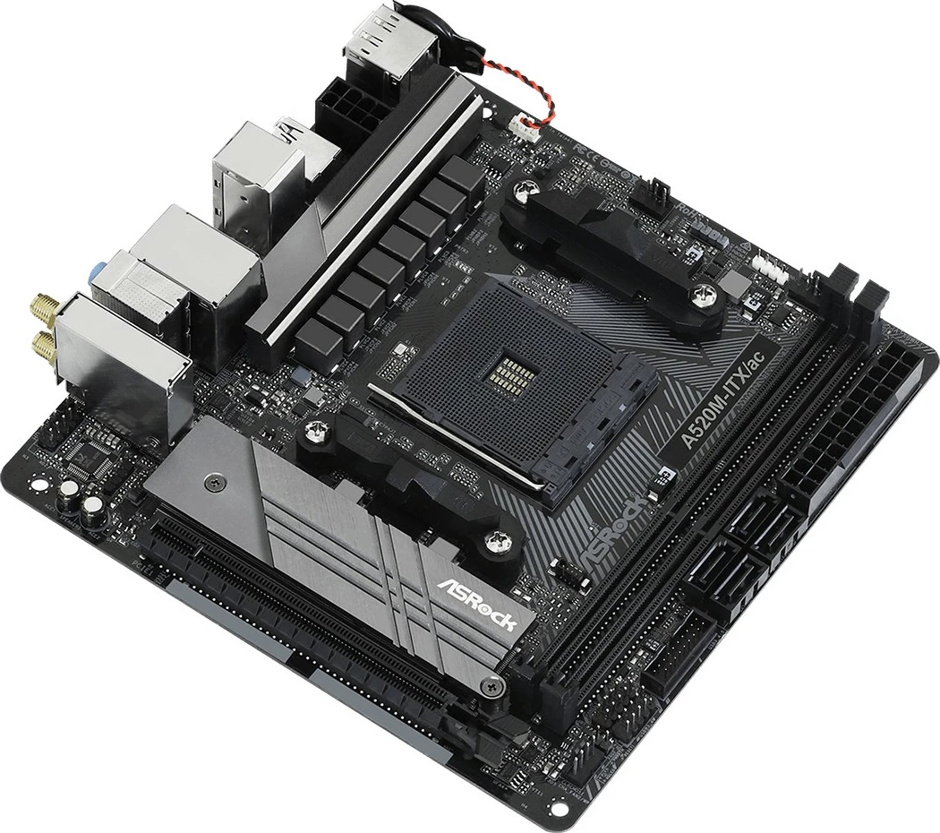 Pllakë amë ASRock A520M-ITX/ac, Socket AM4, micro ATX, 64 GB, e zezë