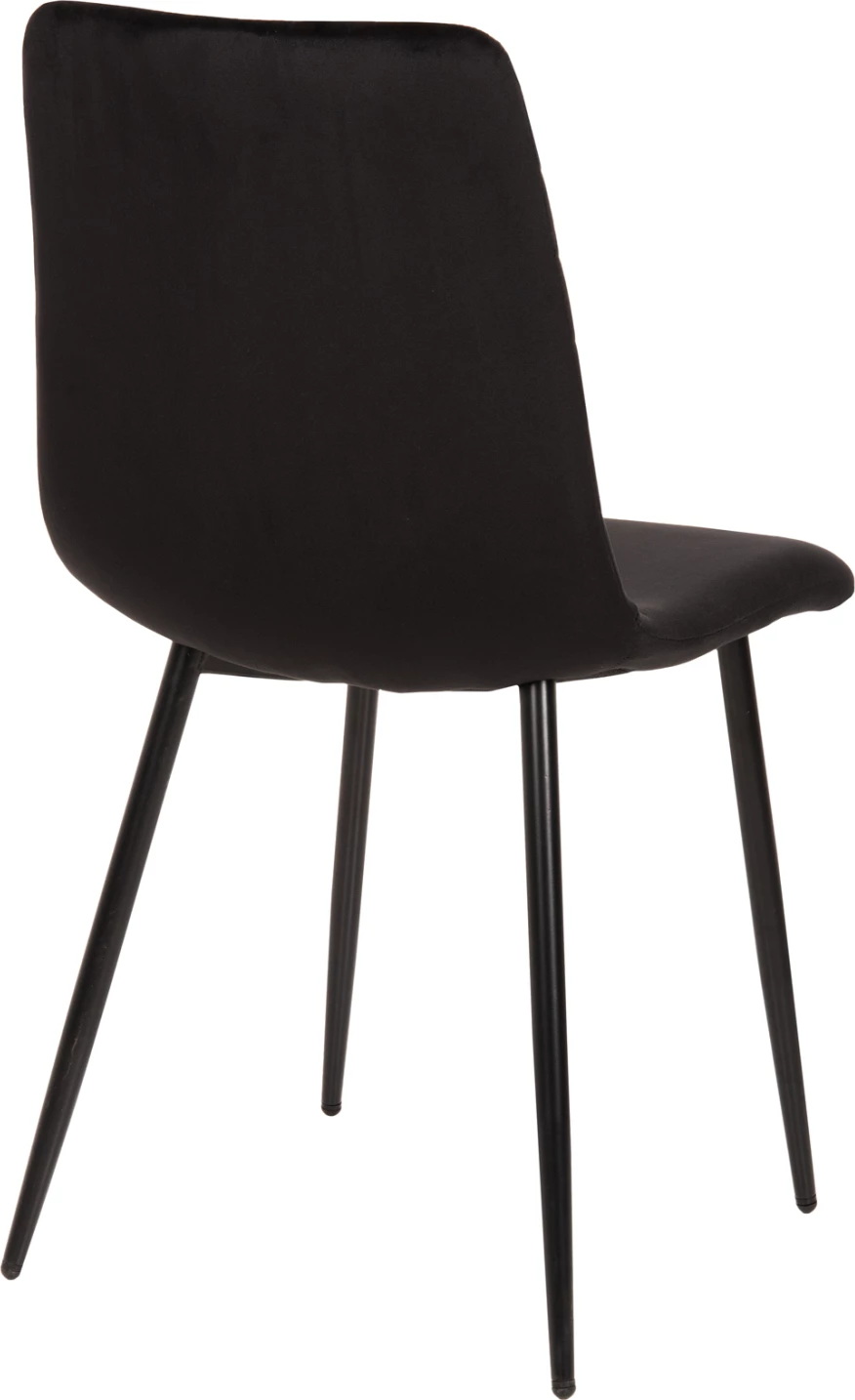 Karrige ngrënieje LATRELL, FH8587.04, kadife e zezë & këmbë metalike të zeza, 43x54x88H cm., set prej 4 copësh