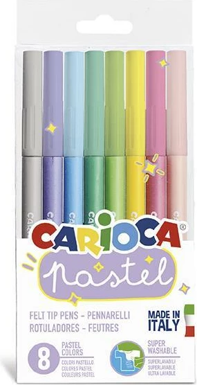 Markerë Carioca pastel 8 ngjyra