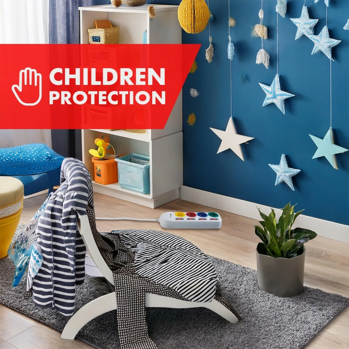 Listë zgjatjeje Maclean MCE508 W, 4 prizë, 1.5m, 2x USB, Bardhë