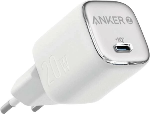 Karikues Anker 20W, USB-C, kompakt, i bardhë/argjendtë