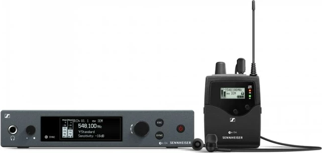 Set monitorimi në vesh Sennheiser EW IEM G4-A1, me bodypack, 470-516 MHz, zi