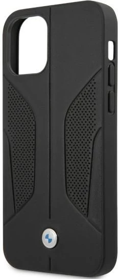 Mbështjellës BMW BMHCP12LRSCSK për iPhone 12 Pro Max, lëkurë, i zi