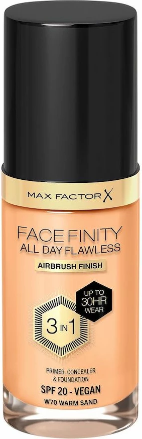 Fondatinë Max Factor Facefinity All Day Flawless 3-in-1 për femra W70 Warm Sand 30ml