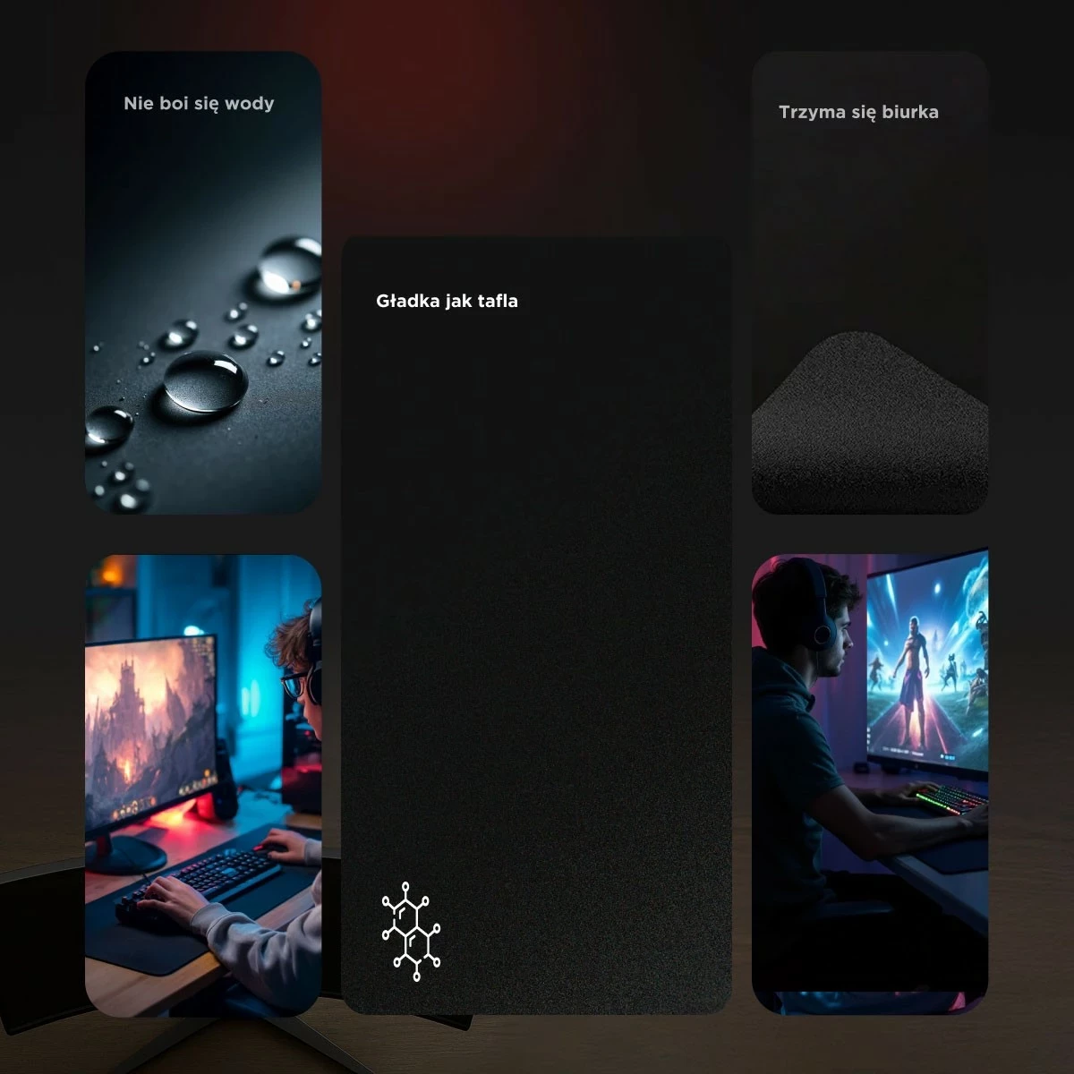 Mauspad Rampage Pulsar Pro S, 29x24 cm, tkaninë jacquard, e zezë