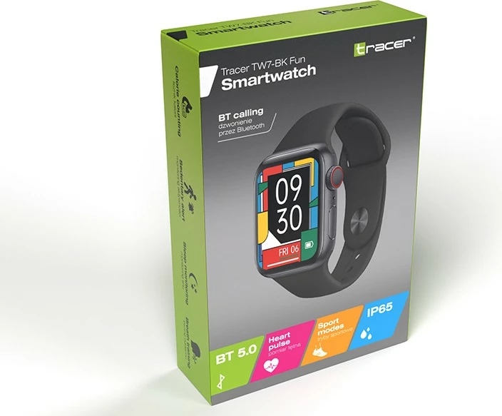 Smartwatch Tracer TW7-BK FUN, 1.83", Bluetooth, IP65, e zezë
