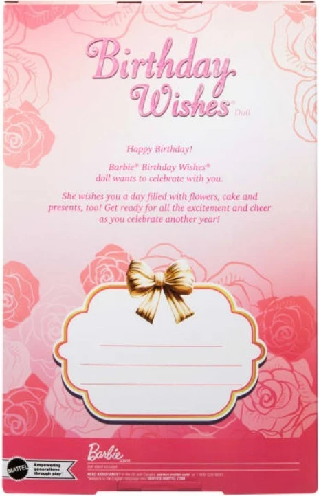 Kukull Barbie Mattel Birthday Wishes JBJ07, 33 cm, rozë