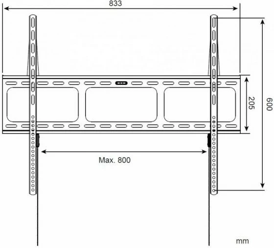 Mbajtëse muri për TV Techly 022649, për LCD/LED 42-80 inç, Slim, e zezë