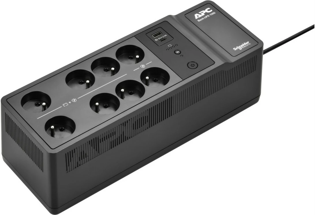 UPS APC BE1050G2-FR Back-UPS, 1050VA, 600W, 8 dalje, USB A+C, e zezë