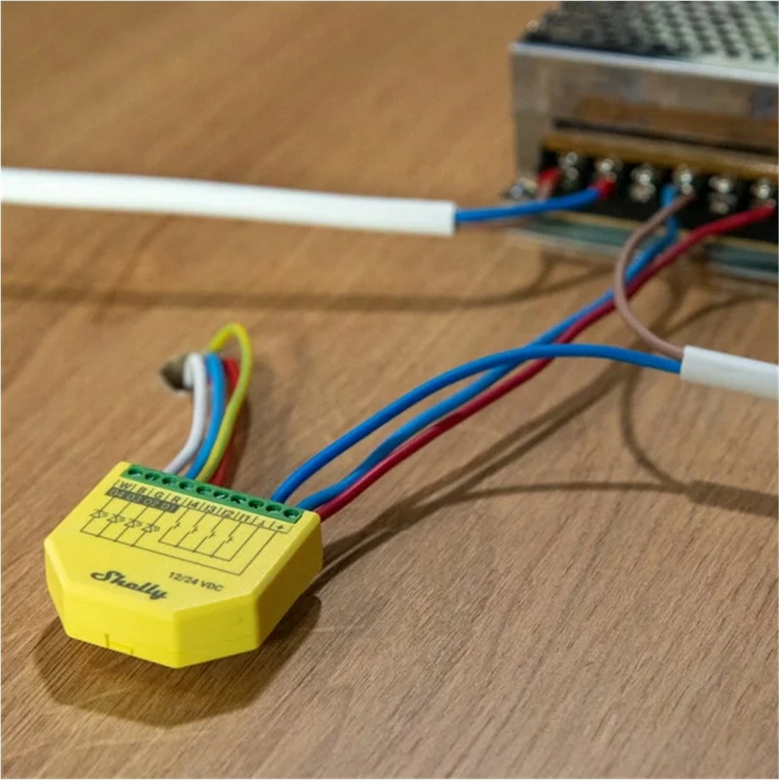 Kontroller RGBW Shelly Plus, Wireless, Wi-Fi, 4 kanale, Gjelbër, Verdhë