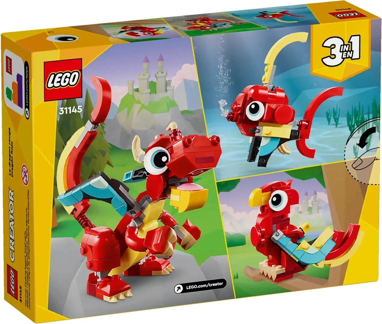 Lego Creator 3 në 1 31145 Dragoi i Kuq