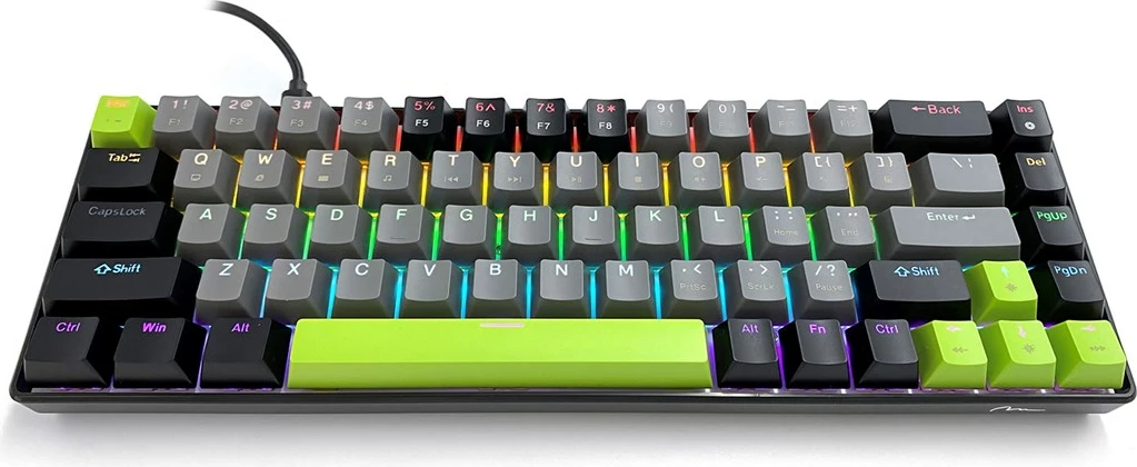 Tastierë mekanike Media tech RED CORE MX60 MT1260, 60%, me ndriçim shumëngjyrësh, e gjelbër