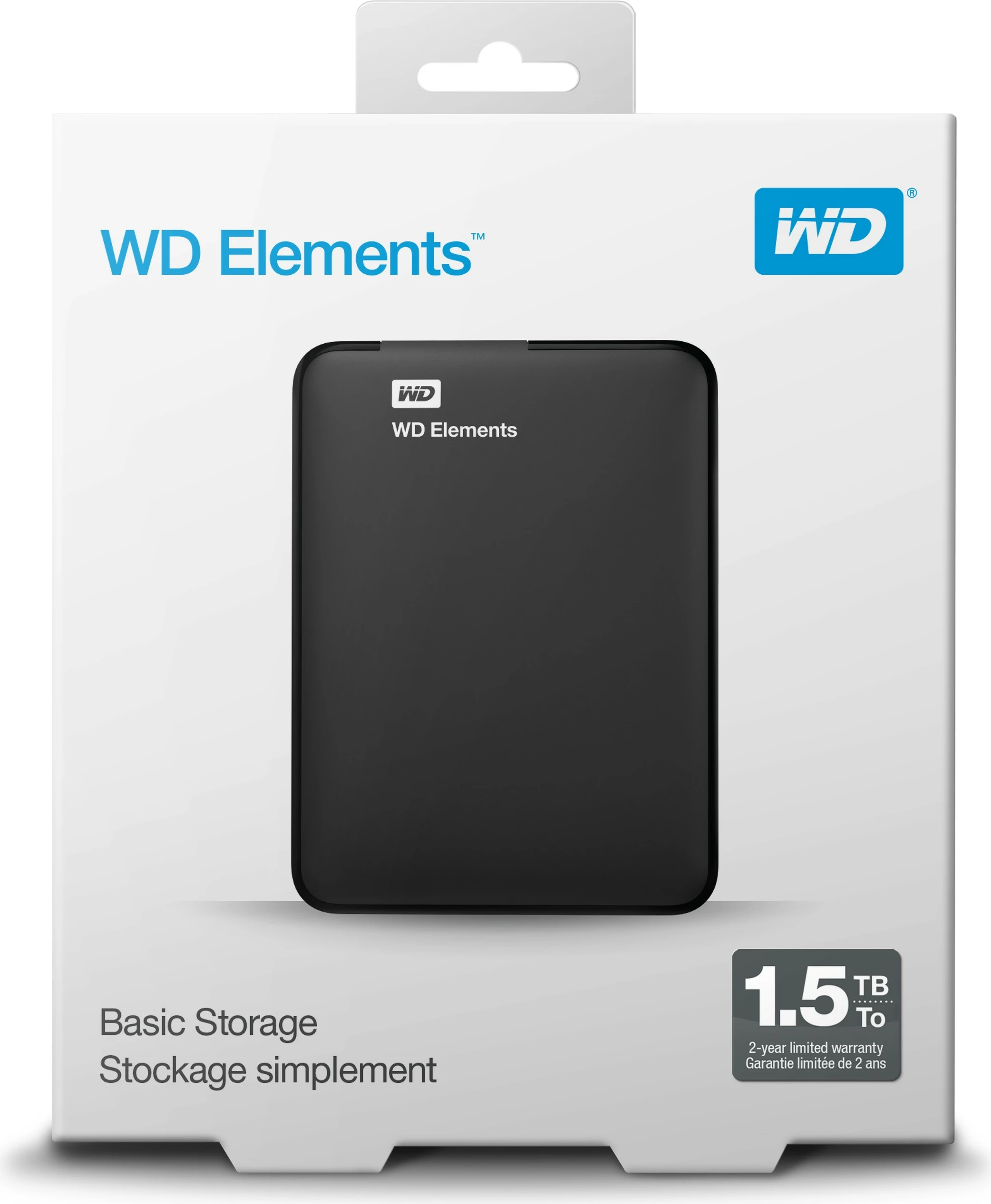 Hard disk Western Digital WD Elements Portable, 1.5 TB, 2.5", 3.2 Gen 1, e zezë