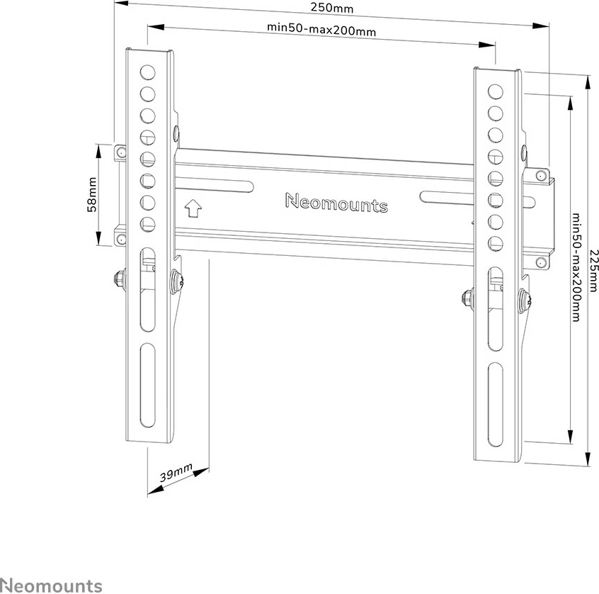 Mbajtës muri për TV Newstar WL30-350BL12, fiks, 24-55 inç, 30 kg, e zezë