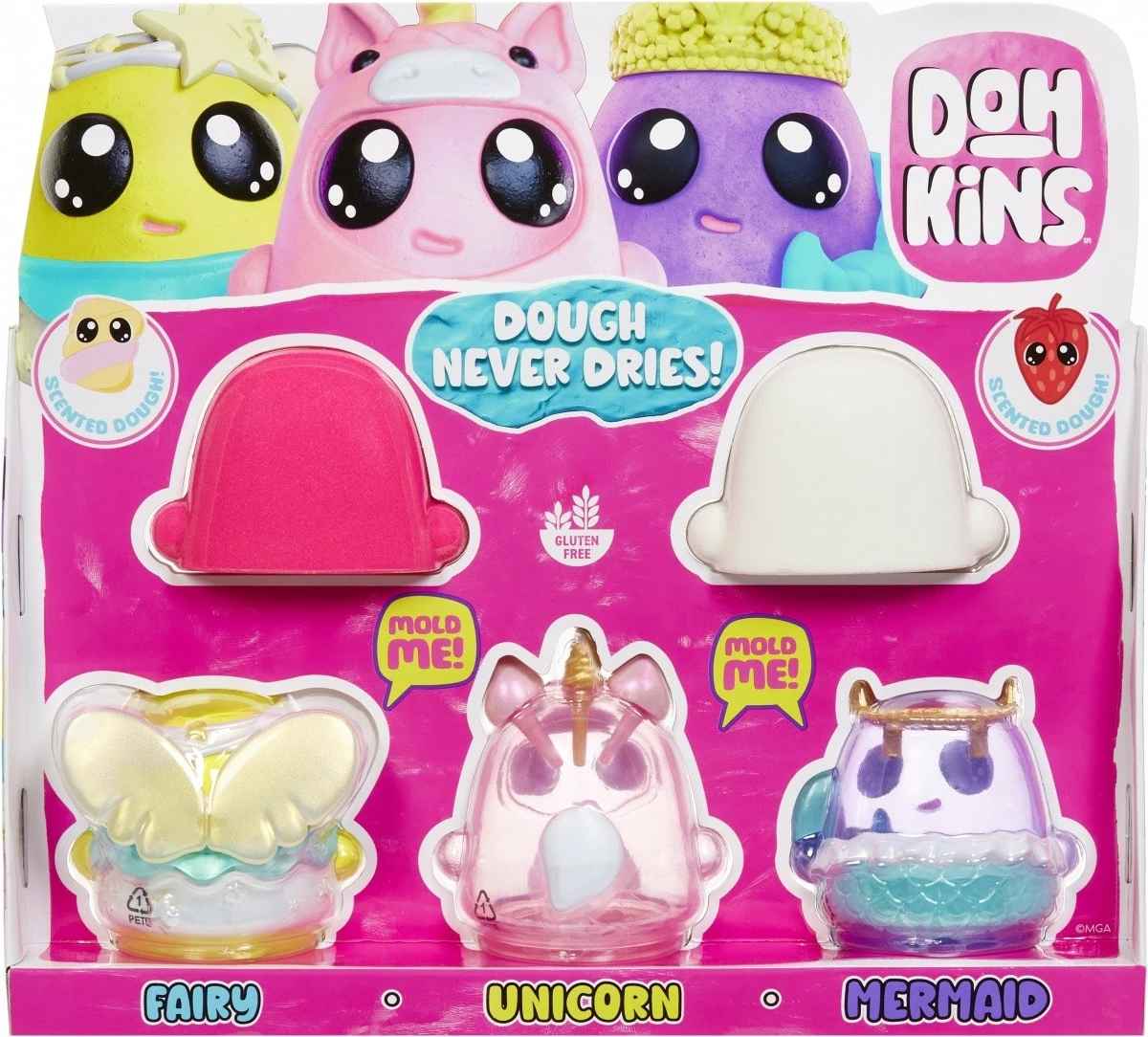 Set plastelinë jo-thahëse, MGA DohKins Fantasy Pack 123026-EUC/23033, pa gluten, 3+, 2 ngjyra, set