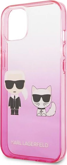 Mbështjellës Karl Lagerfeld KLHCP13STGKCP për iPhone 13 mini 5.4", hardcase, rozë Gradient Ikonik Karl & Choupette