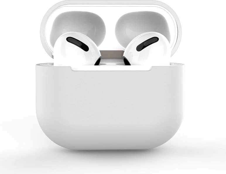 Mbështjellës Hurtel për AirPods 1/2, silikon i butë, i bardhë