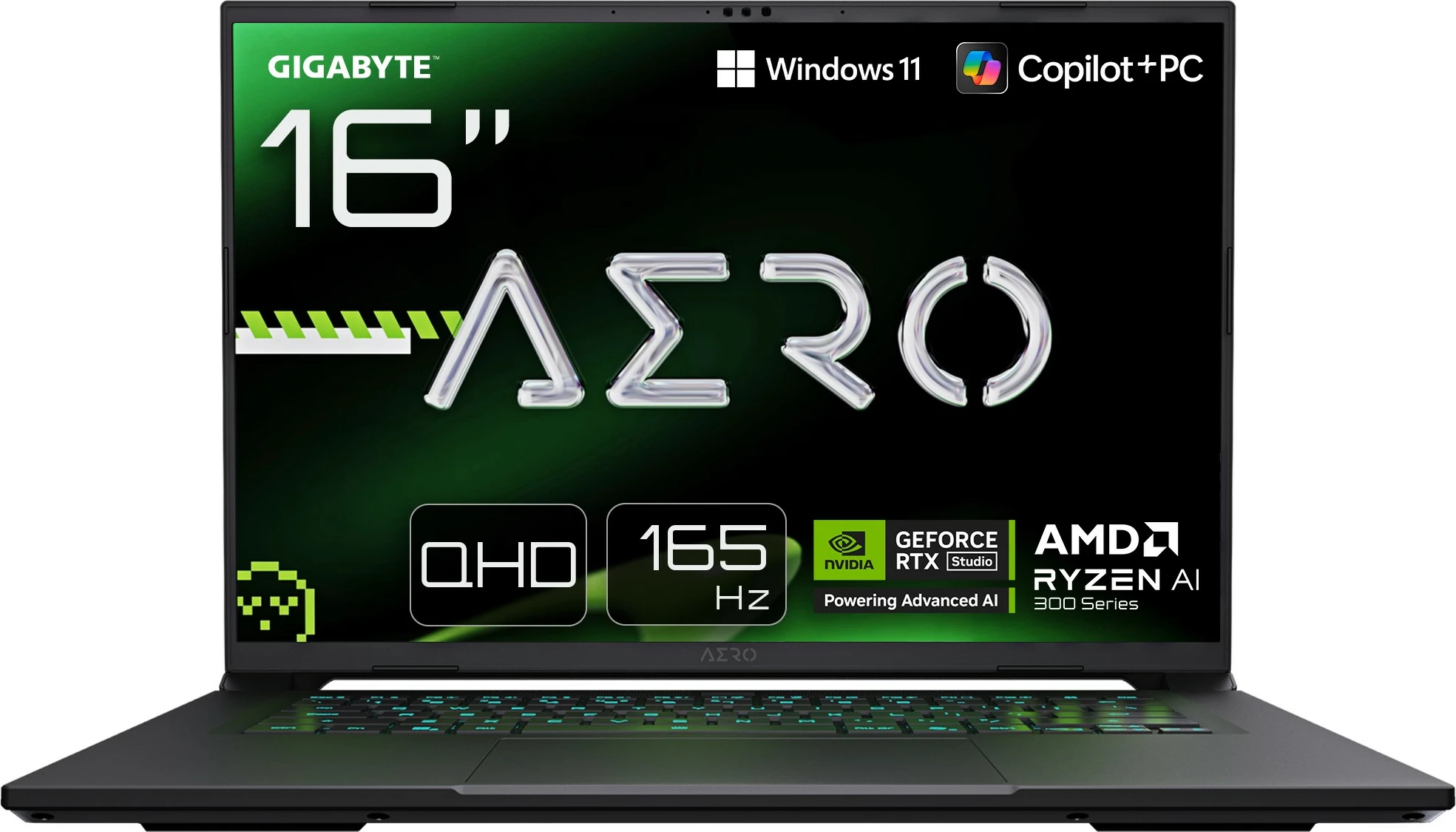 Kompjuter Gigabyte Aero X16, AMD Ryzen AI 7 350, 16", 165Hz, 8GB RTX, 1TB SSD, Space Gray