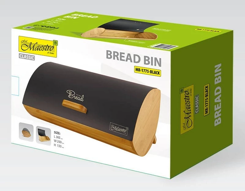 Kuti buke Maestro MR-1775-BLACK, metal dhe bambu, e zezë