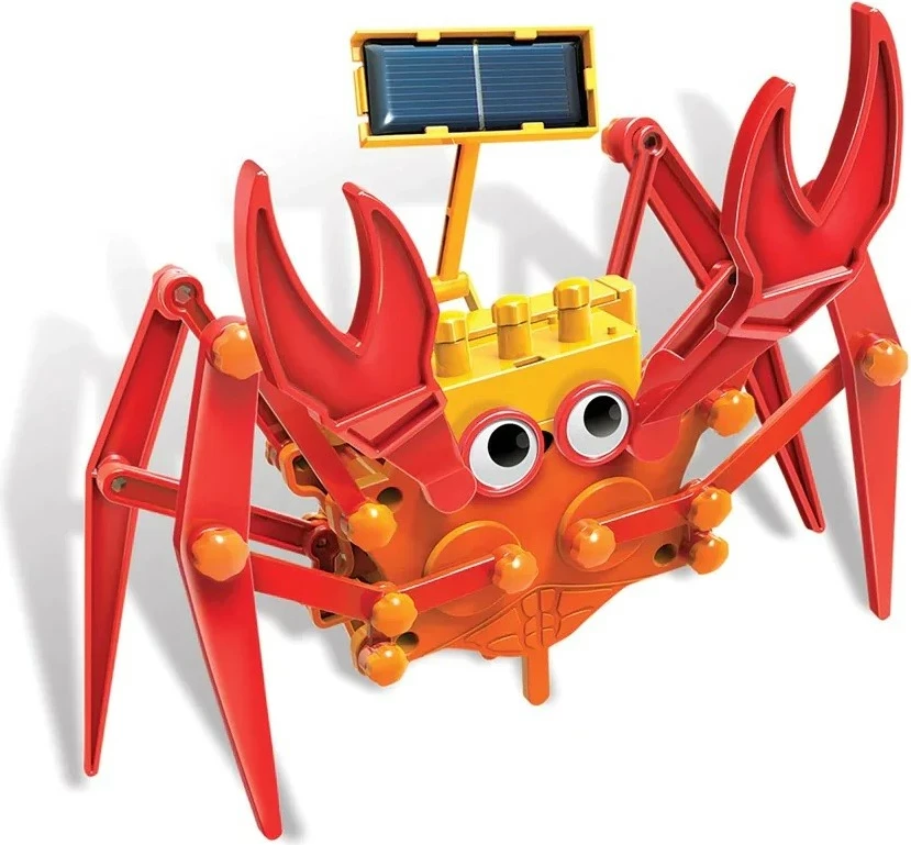 Set lodër edukative 4m Hybrid Crab, për ndërtim, me energji diellore dhe bateri, portokalli/kuqe/verdhe