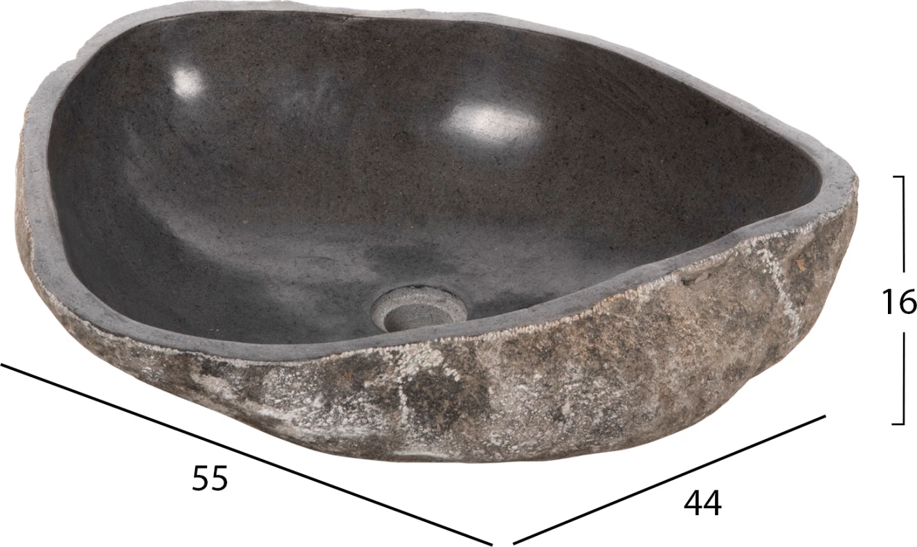 Lavaman prej guri, ngjyrë gri, 55x44x16 cm, FH4193