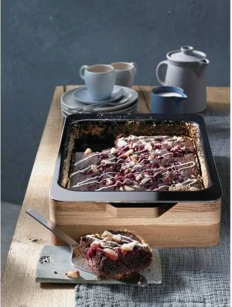 Tavë WMF Fusiontec, Kaserolë, Kërmike, Çelik, Dru, 360 mm, E zezë, Kafe