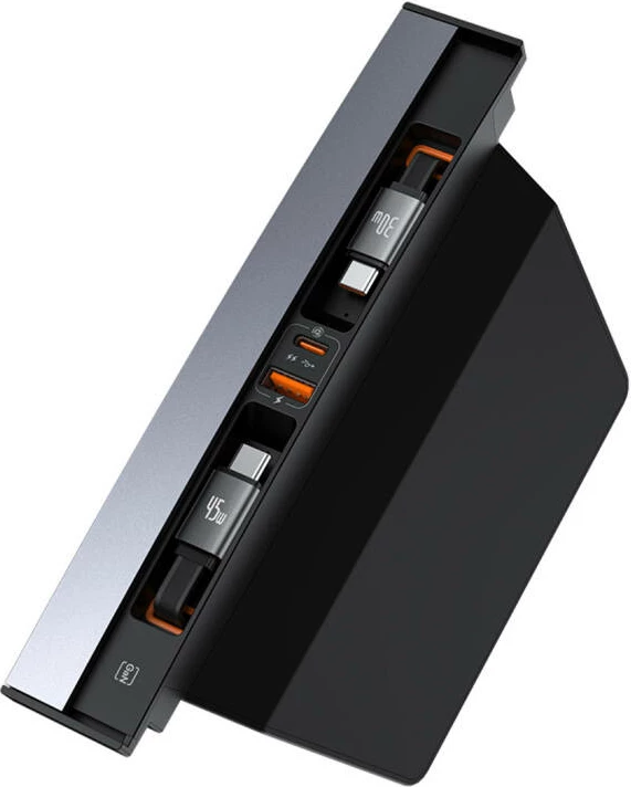 Hub Baseus T-Space me kabllo USB-C në USB-C për Tesla, i zi