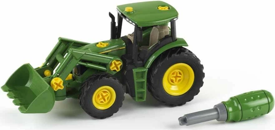 Traktor lodër Klein John Deere 6215R për fëmijë, Gjelbër/Verë/Zeze