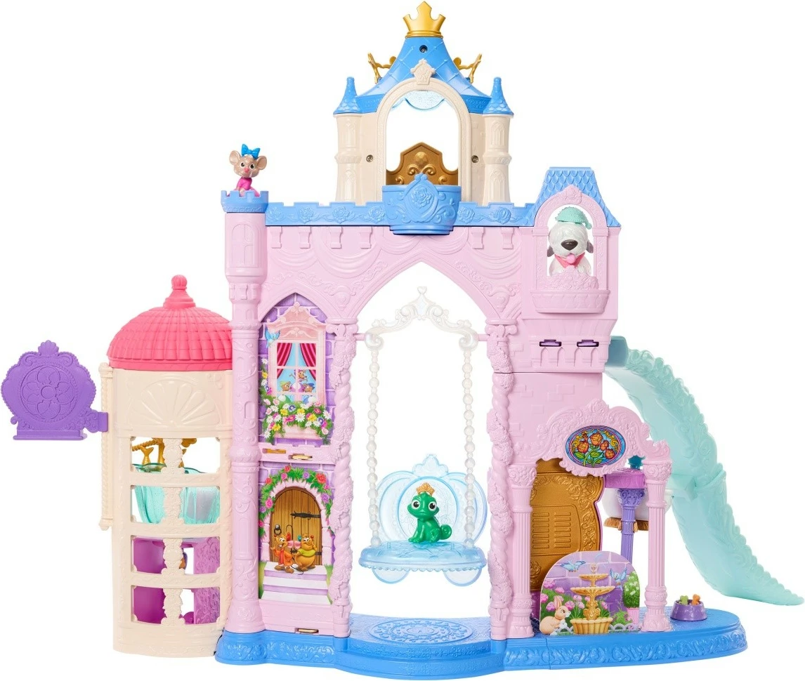 Shtëpi lodër Disney Princess Animal Palace me 3 figurina kafshësh, Mattel JBF96, shumëngjyrëshe