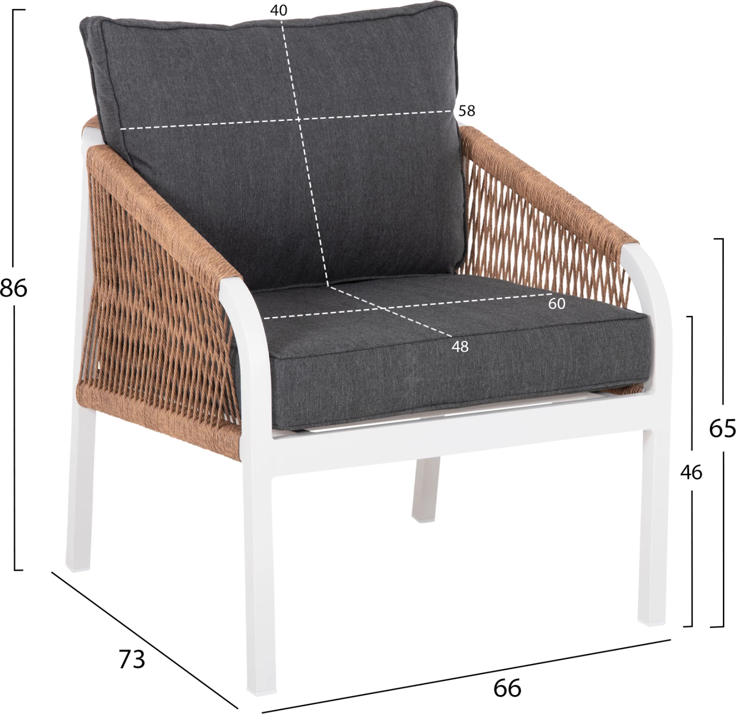 Set ulëse për kopsht MAERLY FH6056.01, 4 pjesë, i bardhë/antracit