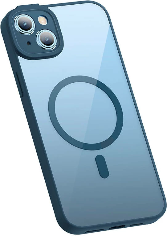 Mbështjellës magnetik Baseus Frame Series me xham të temperuar për iPhone 14 Plus, Blu, set