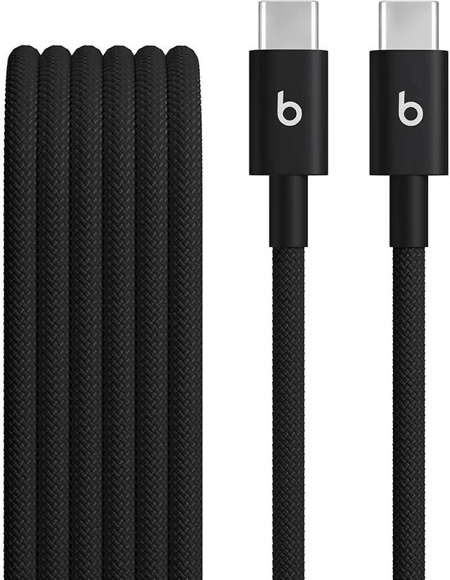 Kabllo USB-C në USB-C Beats Apple MDGC4EE/A, 1.5m, Set prej 2 copë, e zezë