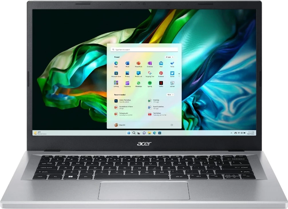 Laptop Acer Aspire 3 A314-36P-3772, Intel Core i3-N305, 8 GB RAM, 256 GB SSD, 14", Silver