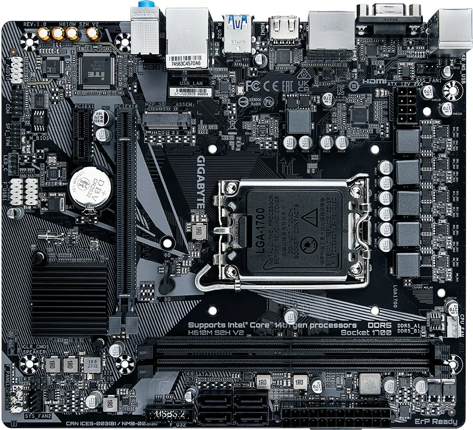 Pllakë amë Gigabyte H610M S2H V2, Socket LGA 1700, ATX, E zezë