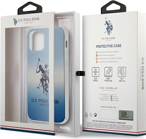 Mbështjellës U.S. Polo Assn. USHCP12SPCDGBL për iPhone 12 mini 5.4", Gradient, kaltër