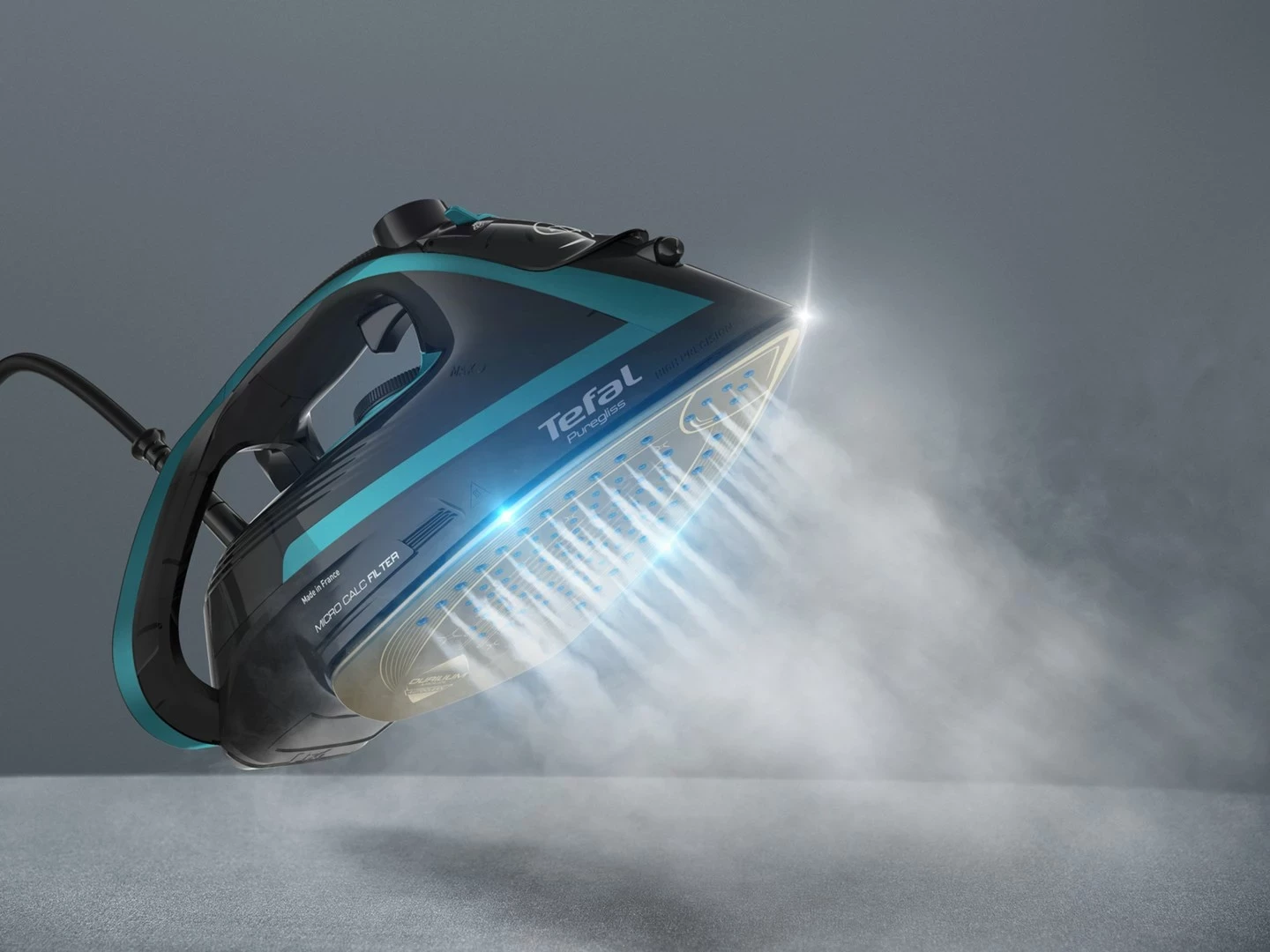 Hekur Tefal Puregliss FV8066, 3000 W, Zi, Kaltër