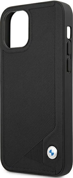 Mbështjellës BMW Deboss për iPhone 12 mini, lëkurë sintetike, i zi