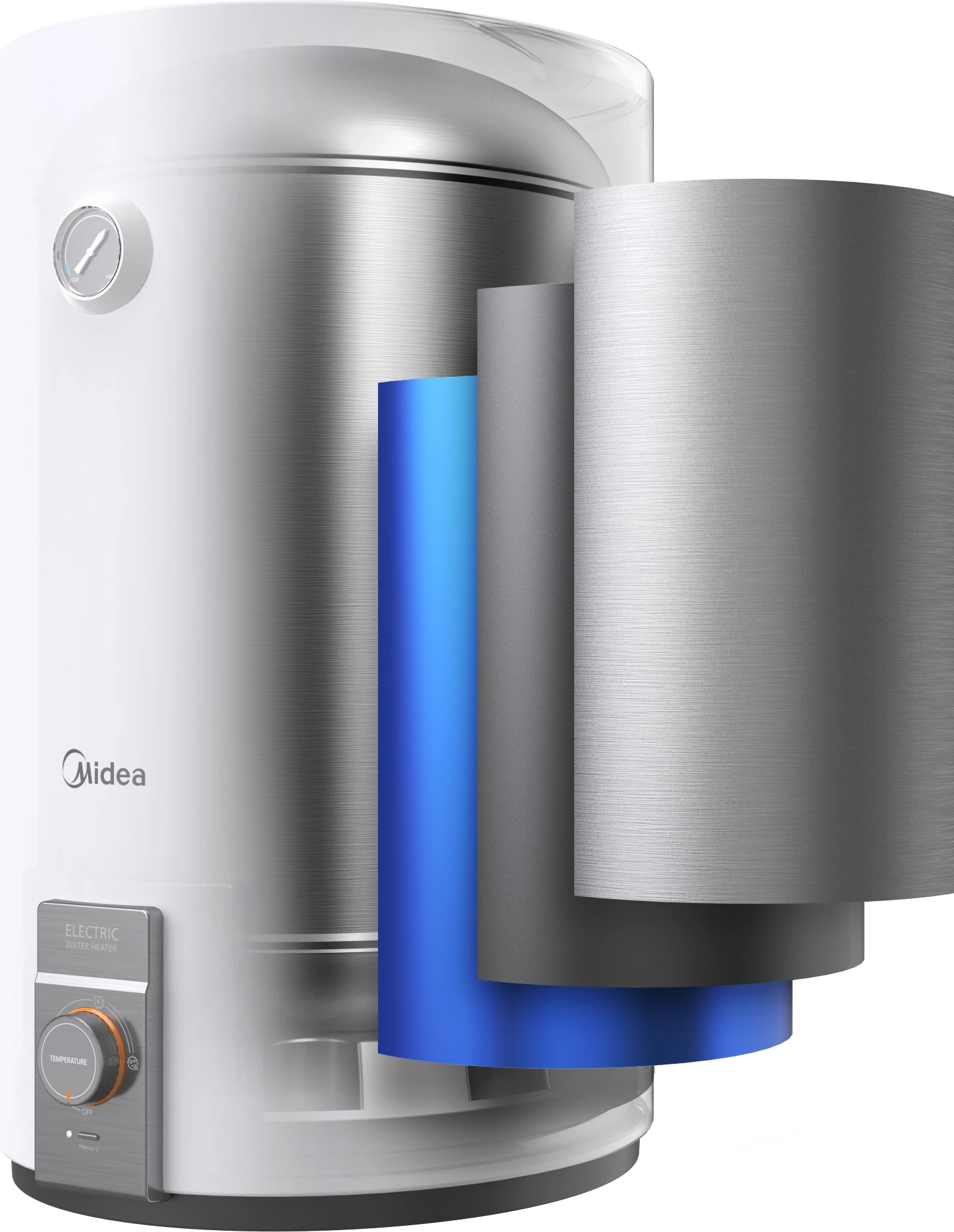 Boiler Midea Salute Memo U D100-20EFN1, 100 L, Vertikal