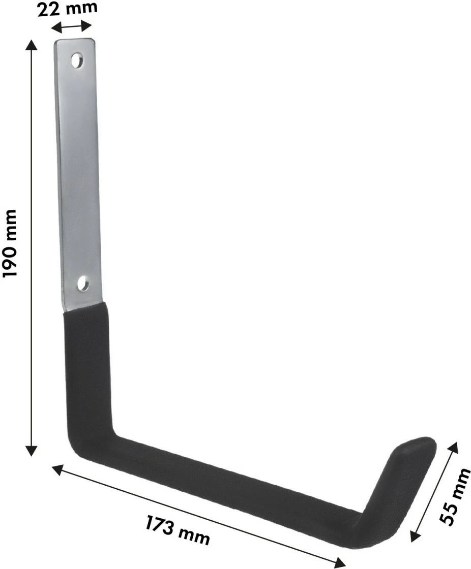 Mbajtës muri çeliku Maclean MC-483, për goma/biçikleta/shkallë, 5kg, Zi