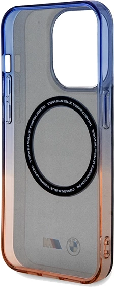 Mbështjellës BMW Gradient Bumper MagSafe për iPhone 15 Pro Max, gri-portokalli-kaltër