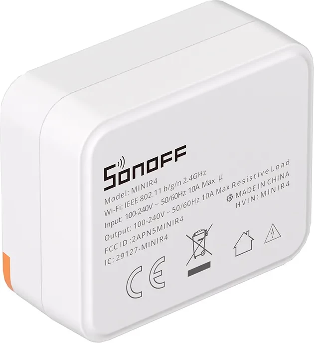Switch i mençur Sonoff MINIR4, Wi-Fi, për Smart Home, Bardhë/Portokalli